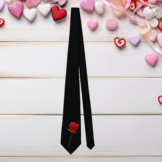 Valentin för svart röd lång Stem för elegant rosa Slips (Skapare uppladdad)