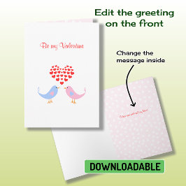 Valentin för text för Lovebirdshjärtor Helgkort