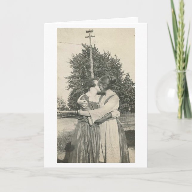 Valentin för Victorian lesbiskt kort för dag (Framsida)