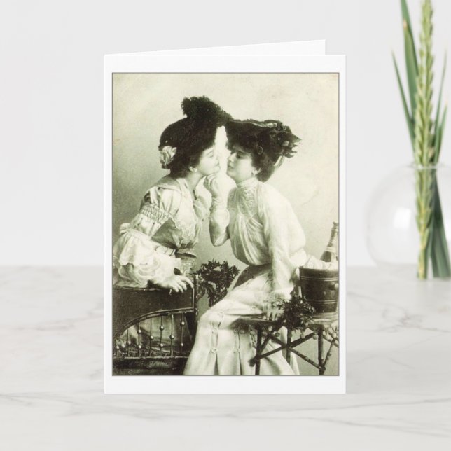 Valentin för Victorian lesbiskt kort för dag (Framsida)