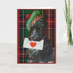 Valentin för vintageScottiehund, Helgkort