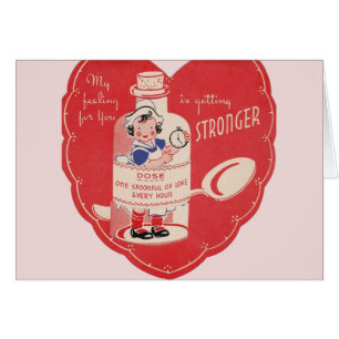 Valentin för vintagesjuksköterskamedicin kort för