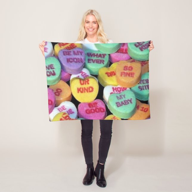 Valentin godishjärtor fleecefilt (På plats)