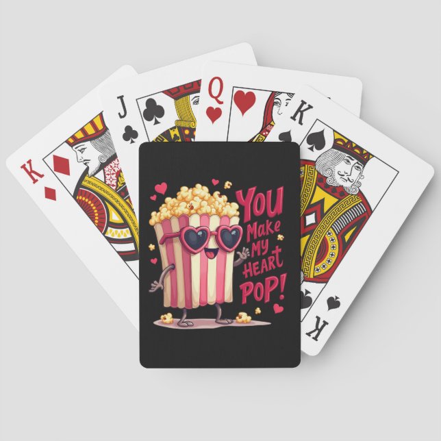 Valentin hjärta Popcorn Design Casinokort (Baksidan)
