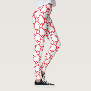 Valentin hjärtor och pilar leggings