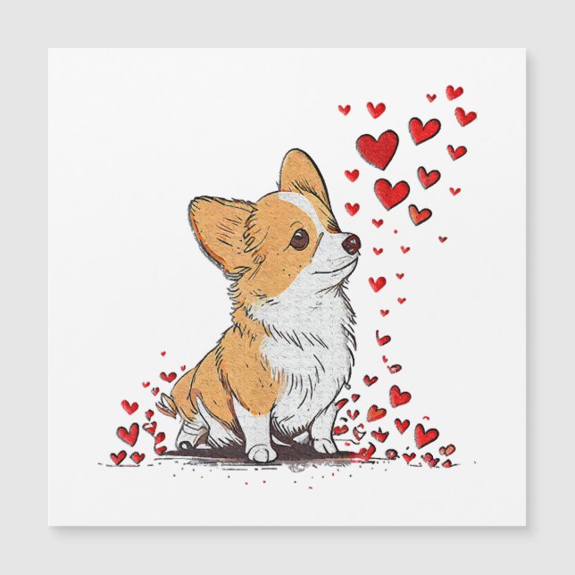 Valentin Hund Söt Corgi Alla Hjärtans Dag (Framsida)