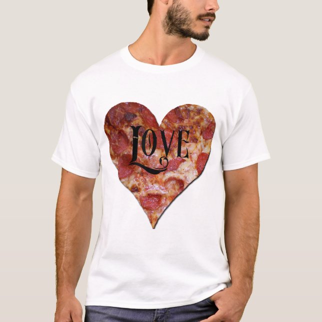 Valentin kärlek för dagPizza T-shirt (Framsida)