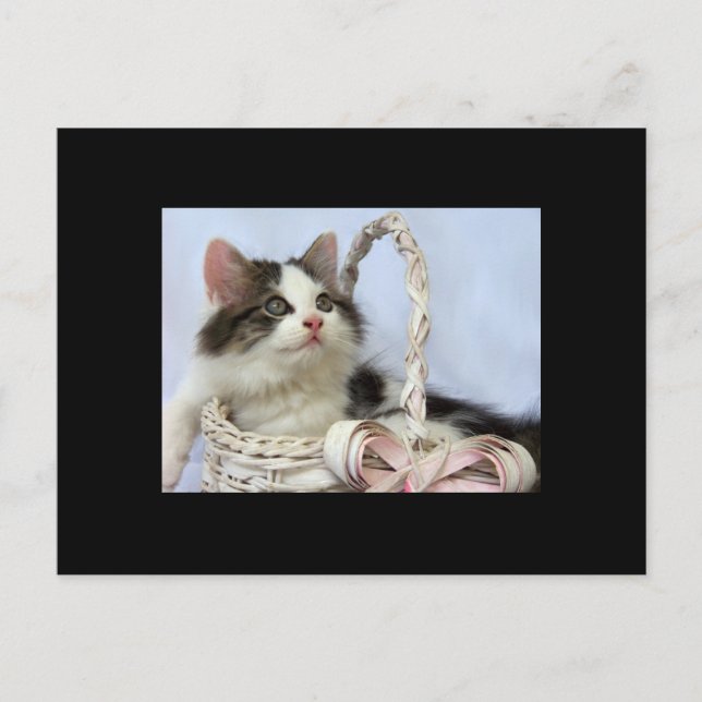 Valentin kort för handel för konst för kattunge (Framsida)