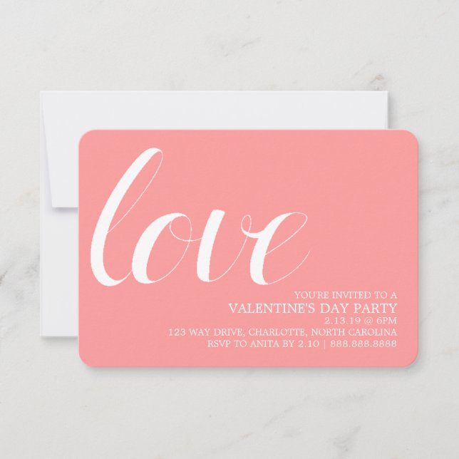 Valentin modet för partyinbjudan | skrivar kärlek inbjudningar (Framsida)