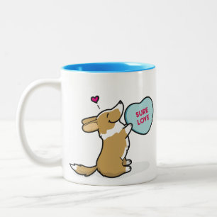 Valentin mugg 2015 för kaffe för kofta Corgi-Rö