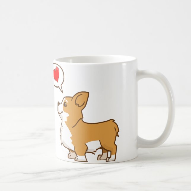 Valentin mugg för kaffe för dagCorgi (Höger)