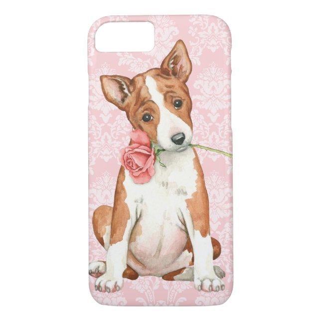 Valentin rosa Basenji Case-Mate iPhone Skal (Baksida)