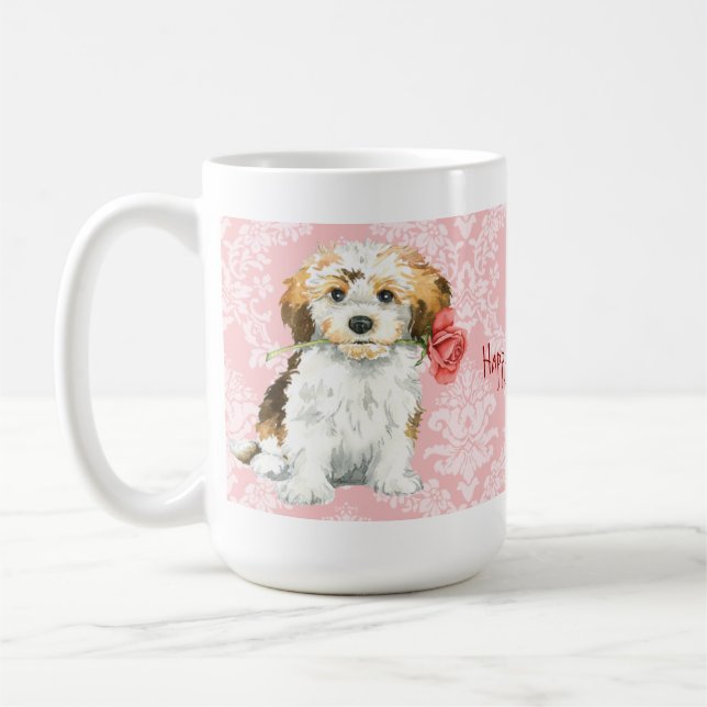 Valentin rosa Havanese Kaffemugg (Vänster)