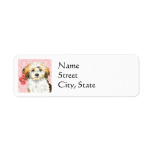 Valentin rosa Havanese Returadress Etikett