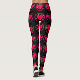 Valentin rosa hjärta för dag i leggings