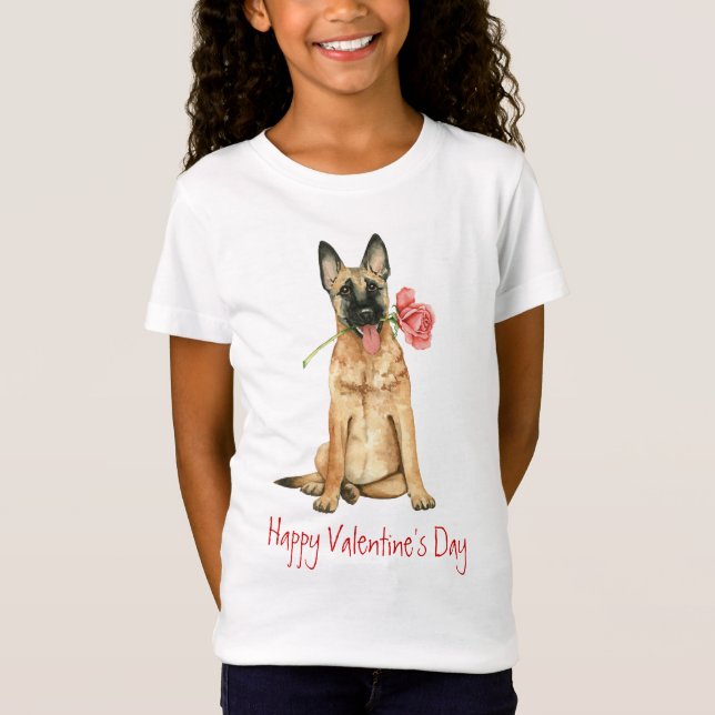 Valentin rosa Malinois T-shirt (Framsida)