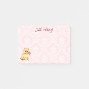 Valentin rosa Pomeranian Post-it Block