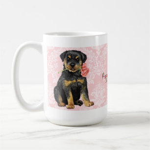 Valentin rosa Rottweiler Kaffemugg