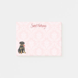 Valentin rosa Rotweiler Post-it Block