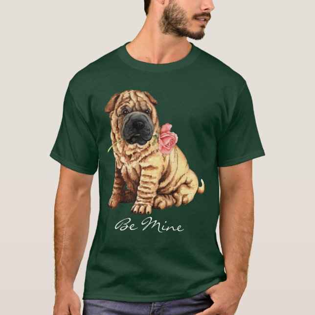 Valentin rosa Shar-Pei T Shirt (Framsida)