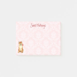 Valentin rosa Shiba Inu Post-it Block