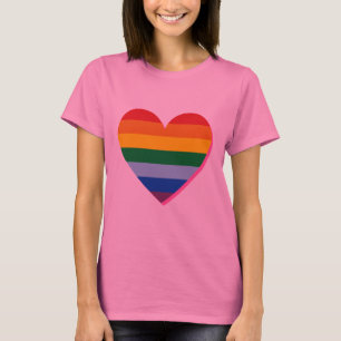 Valentin T-tröja för hjärta för regnbågekarte Tee Shirt