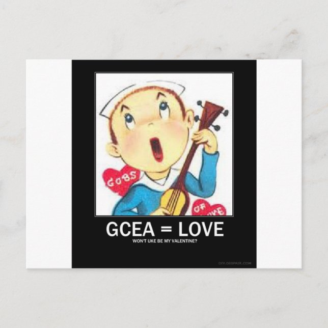 Valentin Ukulele Helg Vykort (Framsida)