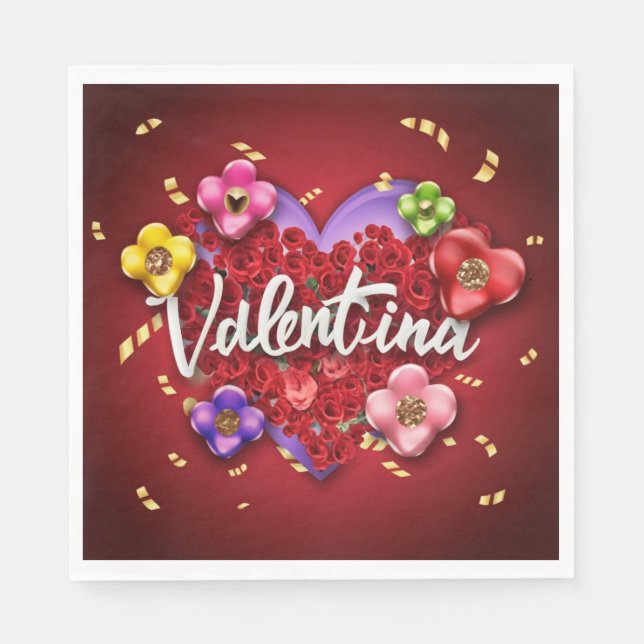 Valentina Birthday Pappersservett (Framsidan)