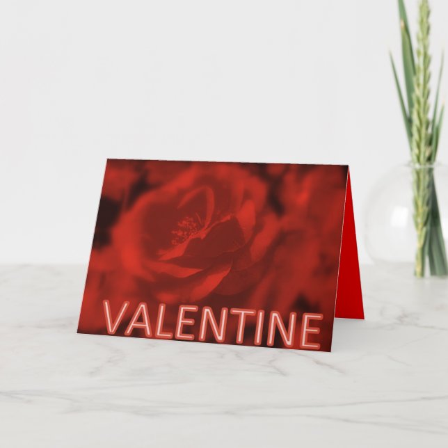 VALENTINA CREATIONS - RÖD ROS GREETING CARDS HELGKORT (Framsida)