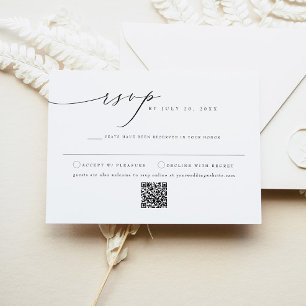 VALENTINA Elegant Minimalist Script Bröllop OSA Inbjudningar