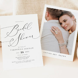 VALENTINA Elegant Minimalist Script Möhippa Inbjudningar