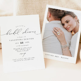 VALENTINA Elegant Minimalist Script Möhippa Inbjudningar