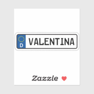 Valentina German Car License Plate Klistermärken