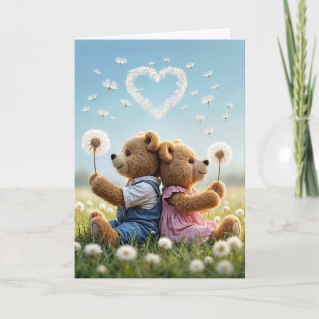 Valentina Nalles with Heart Dandelion Kort (Framsida)