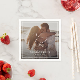 Valentina Photo Modern Bröllop Pappersservett