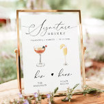 VALENTINA-skript Namnteckning Drink Bröllop Pub Poster<br><div class="desc">Den här utskriftsfunktionen namnteckning dryckesteckenmallen ett typsnitt för eleganten och en modern minimalistisk utformning. Vattenfärgsgrafiken är handgjord och 15 populära drycker finns med här på listan. Klicka på knappen Redigera med design verktyg i anpassningsavsnittet för att se vilka drycker som ingår. Varje dryck göms så klicka på den lilla ögonbollen...</div>