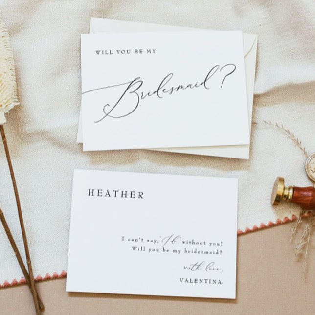VALENTINA Whimsical Script Bridesmaid Frieri Inbjudningar (Skapare uppladdad)