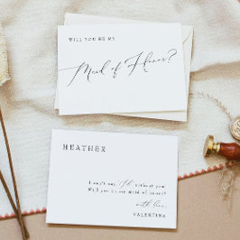 VALENTINA Whimsical Script Maid of honor Frieri Inbjudningar