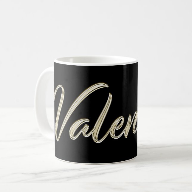 Valentina white gold Handwriting Tasse Kaffeetasse Kaffemugg (Framsida vänster)