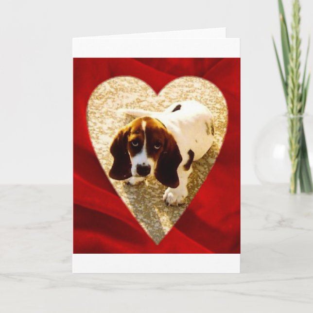 ValentinBassetthund Helgkort (Framsida)
