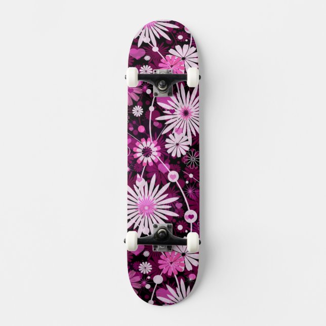 Valentinblommönster Skateboard Bräda 20,5 Cm (Framsida)