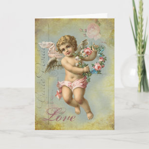 ValentinCherub (blått) Helgkort