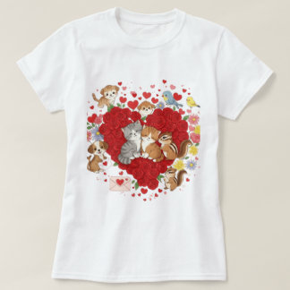 Valentindagen Animal Kärlek" T Shirt