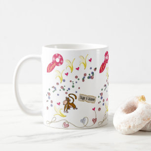 Valentindagen Bananas Monkey Mugg