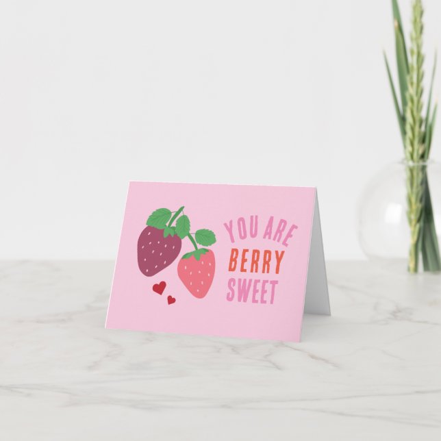 Valentindagen Berry Sweet Card Anteckningskort (Framsida)