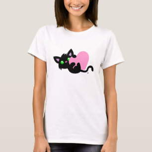 Valentindagen Black Kattunge White Shirt T