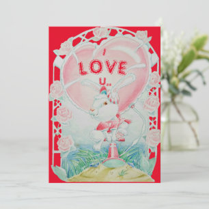 Valentindagen Bunny Kärlek-kort Julkort