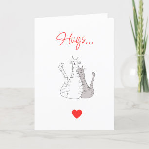 Valentindagen Cute Cats Red Typography Helgkort