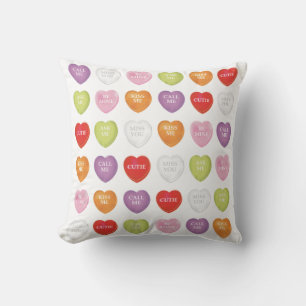 Valentindagen Cute Heart Candy Ord Kudde