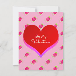 Valentindagen Cute Shock rosa Mönster Hearts Julkort